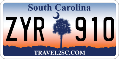 SC license plate ZYR910