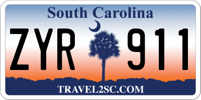SC license plate ZYR911
