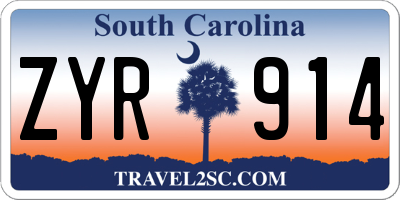 SC license plate ZYR914