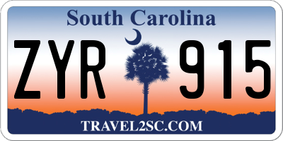 SC license plate ZYR915