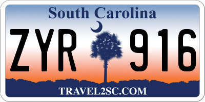 SC license plate ZYR916