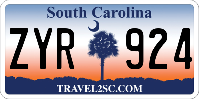 SC license plate ZYR924