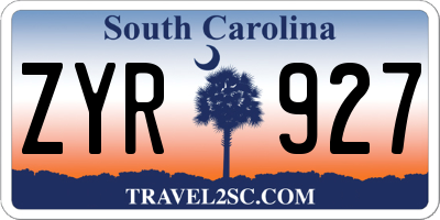 SC license plate ZYR927