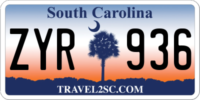 SC license plate ZYR936
