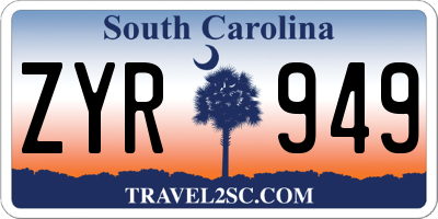 SC license plate ZYR949