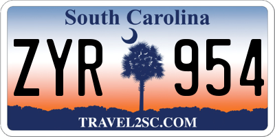 SC license plate ZYR954