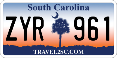 SC license plate ZYR961