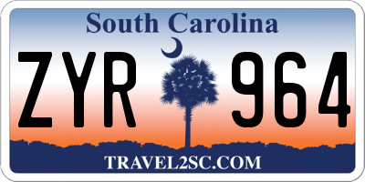 SC license plate ZYR964