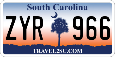 SC license plate ZYR966