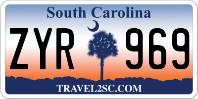 SC license plate ZYR969