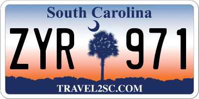 SC license plate ZYR971