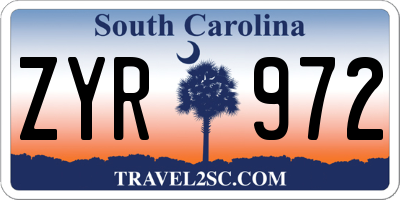 SC license plate ZYR972