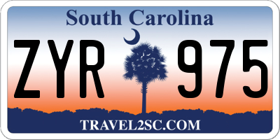 SC license plate ZYR975