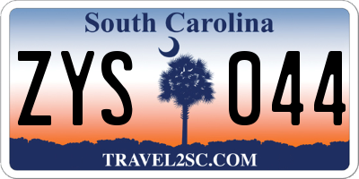 SC license plate ZYS044