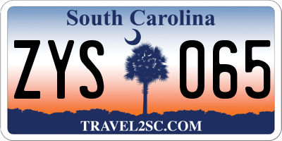 SC license plate ZYS065