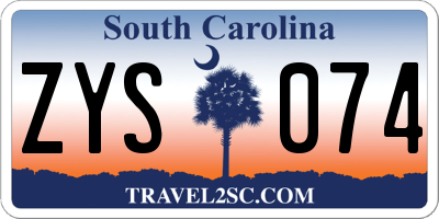 SC license plate ZYS074