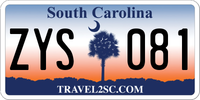 SC license plate ZYS081