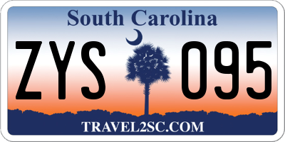 SC license plate ZYS095