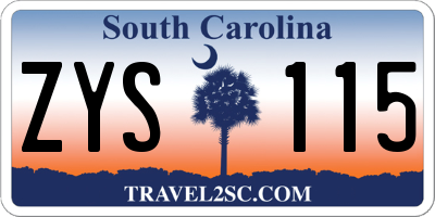 SC license plate ZYS115