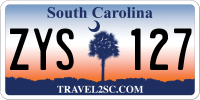 SC license plate ZYS127