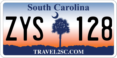 SC license plate ZYS128