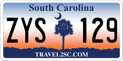 SC license plate ZYS129