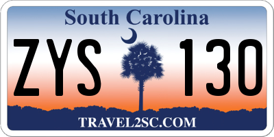 SC license plate ZYS130