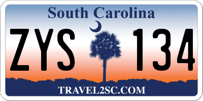 SC license plate ZYS134
