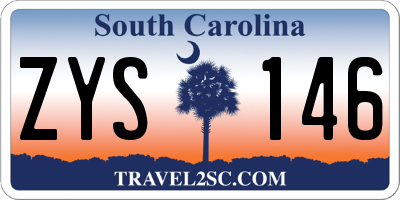SC license plate ZYS146