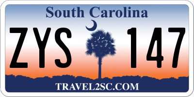 SC license plate ZYS147