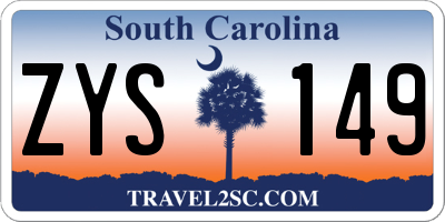 SC license plate ZYS149