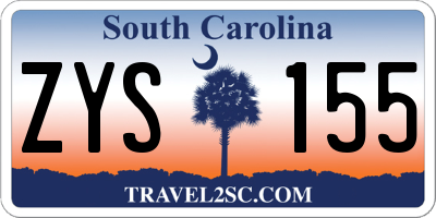 SC license plate ZYS155