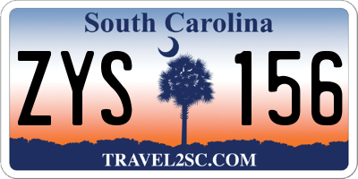 SC license plate ZYS156