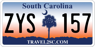 SC license plate ZYS157