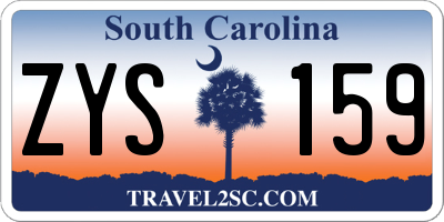 SC license plate ZYS159