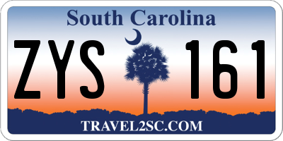 SC license plate ZYS161