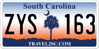 SC license plate ZYS163