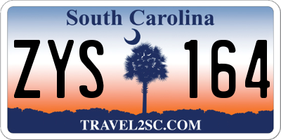 SC license plate ZYS164
