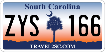 SC license plate ZYS166