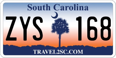 SC license plate ZYS168