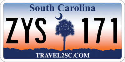 SC license plate ZYS171