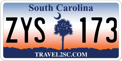 SC license plate ZYS173