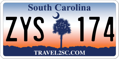 SC license plate ZYS174