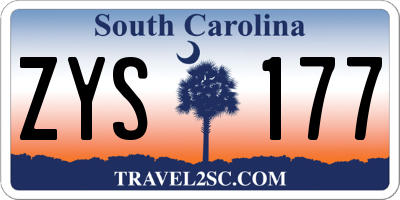 SC license plate ZYS177