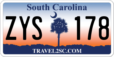 SC license plate ZYS178