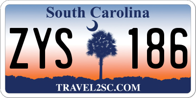 SC license plate ZYS186