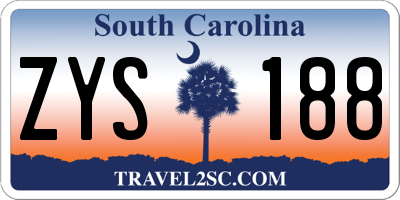 SC license plate ZYS188