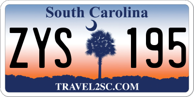 SC license plate ZYS195