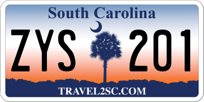 SC license plate ZYS201