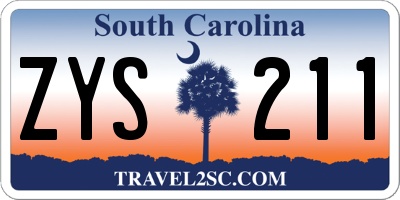 SC license plate ZYS211